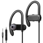 Sport Headphones with Microphone, Running Earbuds with Wrap-Around Ear Hooks, Ideal for for Workout Gym Exercise, Wired Ea...