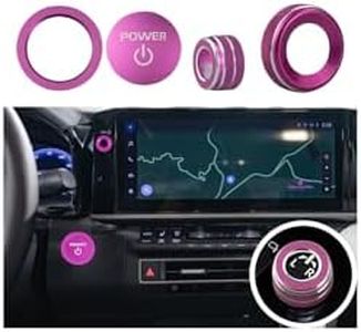 Tyifxom for Toyota Camry LE/SE/XLE/XSE 2025 2026 Accessories, Aluminum Volume Adjuster, Mirror Knob Cover, Engine Start Button Cover/Ring (4pcs) (Rose red)