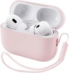 ORNARTO Compatible with AirPods Pro 2 Case 2022, Full Protective Soft Silicone for AirPods Pro 2nd Generation Case, Front LED Visible Skin Cover-Pink