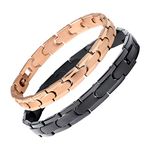 Wolentty His and Hers Couples Bracelet Stainless Steel Distance Bracelets Gift for Valentine's Day