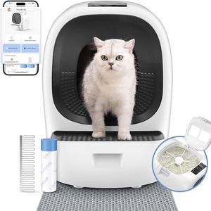 Automatic Self Cleaning Litter Box for Multiple Cats, Auto Litter Refill-Robot Cat Litter Scooping, Odor Control, Large 80L, 6x Anti-Pinch Safe Sensor, App Monitor 5G Wifi, Easy Clean Kitty Litter Box