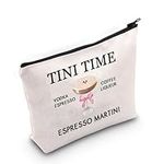 TSOTMO Espresso Martini Makeup Bag Tini Time Gift Cocktail Alcohol Martini Gift Martini Lovers Zipper Bag (TINI TIME)