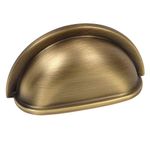 10 Pack - Cosmas 4310BAB Brushed Antique Brass Cabinet Hardware Bin Cup Drawer Handle Pull - 3" Inch (76mm) Hole Centers