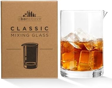 A Bar Above Classic Style Cocktail Mixing Glass – Thick, Sturdy Glass Beaker to Mix & Stir Cocktails – Drink Mixer Glass for Bar Mixing Set – Basic Professional or Home Bar Accessories (18 oz)