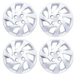 Panewaj 14 Inches Wheel Cover for Honda Amaze Unbreakable Wheel Cap Cover Bolt Fitted in Compatialble for Honda Amaze (2013-2018 Model Year) Tyre Size R14 (Set of 4) (Silver)