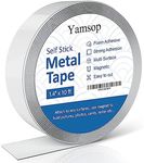 Yamsop Adhesive Metal Strips for Magnets, Metal Tape Self Adhesive for Magnets, Ferrous Tape Metal Tape Self Adhesive 10 ft