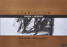 Daler-Rowney Fine Grain Lightly Textured Heavyweight 200gsm A2 Drawing Paper Pad, Glued 1 Side, Acid-free, 30 White Sheets, Ideal for Professional Artists & Students