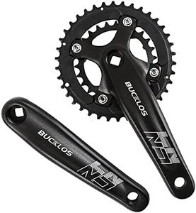 BUCKLOS Double/Triple 64/104 BCD Square Taper Bike Crankset - 2x/3x Mountian Bike MTB 170mm Bicycle Cranksets with 22/24/26/32/38/42/44T Chainring for 8/9/10 Speed