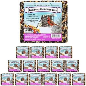 Pine Tree Fruit, Berry, Nut, & Seed Cakes, 2 lbs, Pack of 16