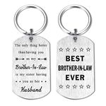 SOUSYOKYO Brother-in-law Gifts, Best Brother in Law Ever Keychain, Personalized Brother in law Birthday Jewelry, Father's day Present for My Brother-in-law, Brother in Law, 2*1.1inch