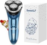 Electric Razor for Men, SweetLF Electric Shaver for Men, Rechargeable Wet Dry Shaver with Pop Up Trimmer, 100% Fully Waterproof, Cord or Cordless, Plug and Play, USB Type-C Charging,Santa Claus Style