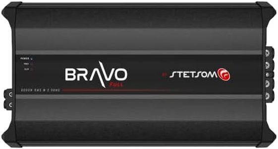 Stetsom Bravo Full 8000 2 Ohms Mono Car Amplifier, 8000.1 8K Watts RMS, 2Ω Stable Car Audio, HD Sound Quality, Crossover & Bass Boost, Car Stereo Speaker Subwoofer MD, Smart Coolers