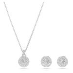 Swarovski Meteora set, White, Rhodium plated