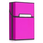 kwmobile Cigarette Case Box Holder - Plastic with Aluminum Coating Case for Cigarettes with Magnetic Flip Top Closure - Dark Pink