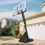 IGL Basketball Hoop Outdoor, 7.5-10 FT Quick Height Adjustable Basketball Hoop, 54 Inch PC Backboard Portable Basketball Hoops & Goals, Reinforced and Thickened Square Tube Iron Steel