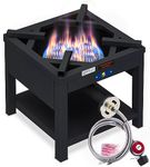 ARC USA 4242S 200,000 BTU Outdoor Propane High Pressure Cast Iron Single Gas Cooking Camping Stove,Adjustable 0-20 PSI CSA Regulator&Hose, Great for Back Yard and Outdoor Cooking