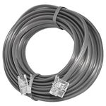 AMZER 25 Feet Telephone Line Extension Cord Heavy Duty 4 Conductor Cable - Satin Grey