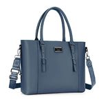 MOSISO PU Leather Laptop Tote Bag for Women (15-16 inch),Peacock Blue