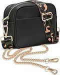 Lily England Cross Body Bag Women, Over Shoulder Bags with Adjustable Wide Strap & Chain, Versatile Crossbody Bags for Women & Ladies Handbags, Black