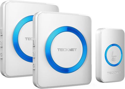 TECKNET Wireless Doorbell Kit – Twin Plug-In Chimes, 400m Range, 60 Tones, IP65 Waterproof