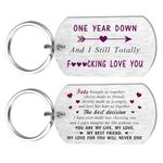 1st Wedding Anniversary Keychain Gifts for Women Men - 1 Year Anniversary Keychain Gifts for Him Her - 1 Year Down And I Still Totally Love You