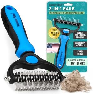 Maxpower Planet Original Pet Grooming Rake - Double-Sided Deshedding Dematting Tool, Undercoat Rake for Dogs & Cats, Extra-Wide Dog Grooming Brush & Deshedder Comb for Long Hair, Reduces Shedding 95%