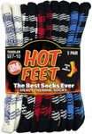 HOT FEET Toddler Warm Socks – 5/6 Pack Thermal Crew Winter Socks for Toddlers, Thick Insulated Snow Socks for Kids, 5 Plaid Non-gripped