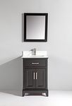 Vanity Art 24 Inch Single Sink Bathroom Vanity Set | Super White Engineered Marble Top, 1 Drawer 1 Shelf Undermount Sink with Free Mirror - VA1024-E