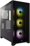 CORSAIR iCUE 4000X RGB Tempered Glass Mid-Tower ATX PC Case - 3x SP120 RGB ELITE Fans - iCUE Lighting Node CORE Controller - High Airflow - Black