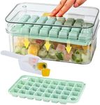 Yoove Ice Cube Tray with Lid and Bin | Press and Easy to Release Ice Cube Trays for Freezer | 2 Ice Tray, 60 refreshing Ice Cubes | Ice Molds for Fruits, Soda, Cocktails, Whiskey, Iced Coffee and Wine