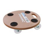 250KG Platform Dolly - 380mm Round Circle Heavy Box Moving Castor Wheel Safety Trolley - Warehouse/Storage Wood Base Plate - Moving Appliances & Large Awkward Objects