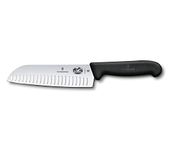 Victorinox 5.2523.17 Fibrox Pro Santoku Knife for General-Purpose Slicing, Dicing, Mincing, and Everything in Between Fluted Edge Blade in Black, 6.7 inches