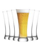 LAV 6x Clear 380ml Sorgum Craft Beer Glasses - Small Lager Ale Cider Pilsner Drinking Half Pint Glass Pub Cup Set