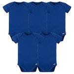 Gerber Baby 5 Pack Onesies Multi-Packs Bundle Interlock 180 GSM, Blue, 0-3 Months