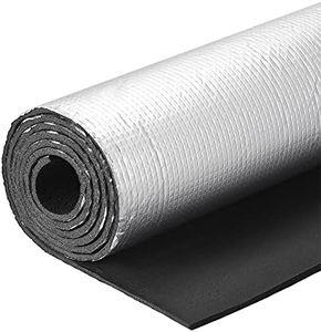 uxcell Insulation Sheet, 2mx0.5mx5mm Non Adhesive Embossed Aluminum Foil Waterproof Thermal Barrier, for Roof Wall HVAC Duct Pipe, Rubber Foam
