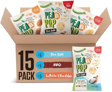 PeaKaPop Veggie Chips - Healthy Snacks for Adults & Kids with Pea, Lentil & Chickpea Protein - Vegan, Gluten-Free Chips - Small Size 1 oz Bags (15-Pack) - Variety Pack