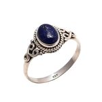 Lapis Lazuli Stone Ring 925 Sterling Silver Statement Ring For Women Size UK P Natural Gemstone Ring Handmade Ring Christmas Gifts Ring Jewelry