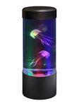 Playlearn Mini Jellyfish Aquarium Lamp Electric Jellyfish Fake Fish Aquarium Tank- LED Fantasy Jellyfish Lamp Colour Changing Mood Luminous Flux Light, Black