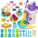 VBACALA Play Color Dough Color Set for Kids, 44PCS Noodle PlayColordough Toys Ice Cream Maker Machine Kitchen Creations Cow Model Clay Playset for Toddler Kids Ages 3-8