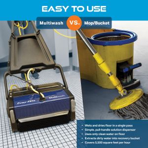 Powr-Flite Multiwash 14" Commercial Floor Scrubber – Hard & Soft Surface Cleaner