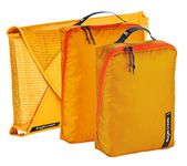 Eagle Creek Pack-It Original Starter Set of 3 Packing Cubes for Travel - Durable Travel Suitcase Organizer Bags Set with Folding Garment Bag, Sahara Yellow - Foldable, Set