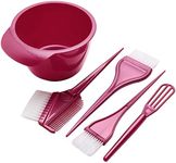 Hair Dyeing Kit, DIY Hair Coloring Brush Set of 5,Hair Dye Combs and Mixing Bowl, Hair Color Applicator (Purplish Red)