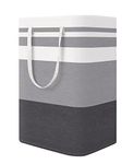 House of Quirk Linen Laundry Hamper Collapsible Large Laundry Baskets With Easy Carry Handles Freestanding Storage Basket (75 Litre, Gradient Stripe)