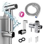 ROUDJER Bidet Toliet Spray, Handheld Bidet Sprayer for Toilet, Stainless Steel Bidet Attachment Set with 7/8 inch T-Adapter and 59 inch Hose, Toilet Jet Spray for Feminine Wash, Pet, Bathroom, Toilet