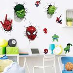 3D New Superhero Wall Stickers Boys Wall Decal for Bedroom Living Room Hotel Decor Size：（40X60cm）