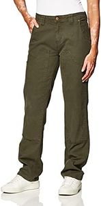 Dickies Women's Stretch Duck Double Front Carpenter Pant, Rinsed Moss Green, 10