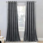 StangH 62 inch Width Velvet Curtains Grey Solid Room Dividers Set of 2, Super Soft Blackout Drapes Temperature Regulate Privacy Protect for Study/Kid Nursery, W62 x L102