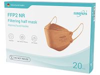 EUROPAPA® 20x FFP2 Fish Shape Orange Masks Respirator Mask 4-Layer Dust Masks Hygienic Individually Packed Body Certified EN149 Face Mask EU2016/425 (Orange)