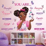 DECOWALL SG2-2315 Black Girl Magic Wall Stickers Inspirational Quotes Butterfly Wall Decals Motivational Girls Room Bedroom Baby Nursery Home Art Décor