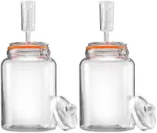 YARWELL 1 Gallon Fermentation Jars with Weights & Airlocks, Fermenting Kit for Sauerkraut, Kimchi, Kombucha and Pickles, 2 Pack
